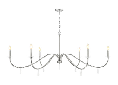 Z-Lite Toussant 6 Light Chandelier in 
Brushed Nickel (6103-63BN)