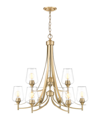 Z-Lite Joliet 9 Light Chandelier in Burnished Brass (473-9BBR)