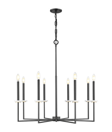 Z-Lite Gaultier 8 Light Chandelier in Matte Black + Modern Gold (6100-8MB)