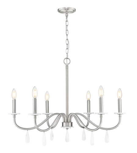 Z-Lite Toussant 6 Light Chandelier in 
Brushed Nickel (6103-32BN)