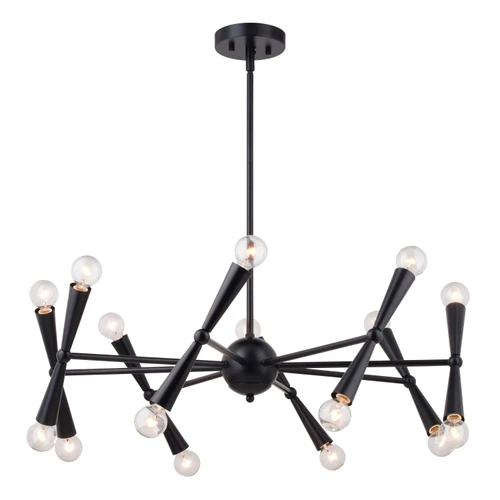 Vaxcel Drake 29-in. 16 Light Chandelier Matte Black (H0292R)