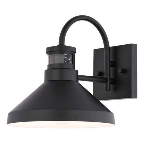 Vaxcel Highland Park 9-in. W Outdoor Motion Sensor Wall Light Matte Black and White (T0804)