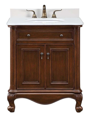 Elegant Furniture & Lighting 30 inch Single Bathroom vanity in Teak Color with backsplash (VF-1032-VW-BS)