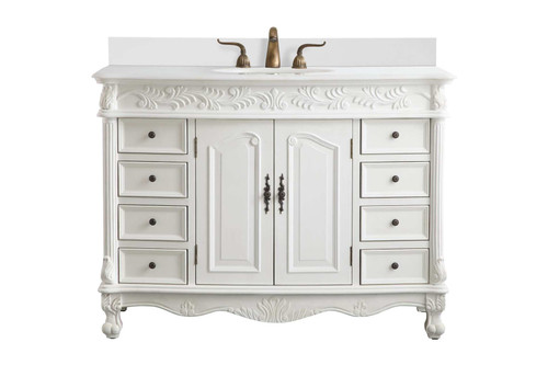 Elegant Furniture & Lighting 48 inch Single Bathroom vanity in vintage mint with backsplash (VF-1039VM-VW-BS)