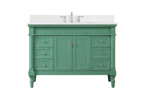 Elegant Furniture & Lighting 48 inch Single Bathroom vanity in vintage mint with backsplash (VF13048VM-VW-BS)