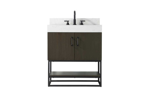 Elegant Furniture & Lighting 30 inch Single Bathroom Vanity in Mocha Brown with backsplash (VF29230MMB-BS)