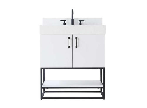 Elegant Furniture & Lighting 30 inch Single Bathroom Vanity in White with backsplash (VF29230WH-BS)