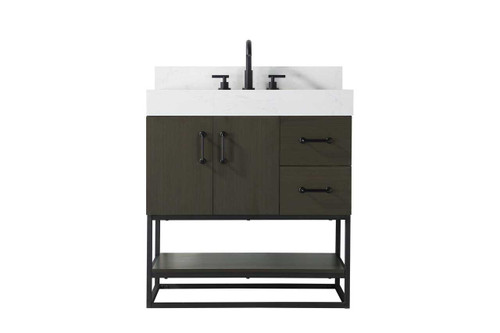 Elegant Furniture & Lighting 32 inch Single Bathroom Vanity in Mocha Brown with backsplash (VF29232MMB-BS)