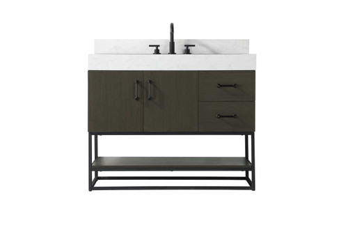 Elegant Furniture & Lighting 42 inch Single Bathroom Vanity in Mocha Brown with backsplash (VF29242MMB-BS)