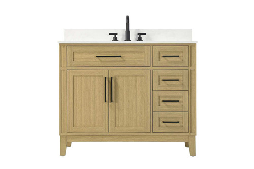 Elegant Furniture & Lighting 42 inch Single Bathroom Vanity in Honey Brown with Backsplash (VF82542MHB-BS)