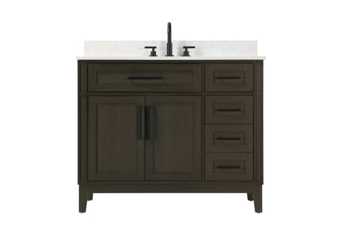 Elegant Furniture & Lighting 42 inch Single Bathroom Vanity in Mocha Brown with Backsplash (VF82542MMB-BS)