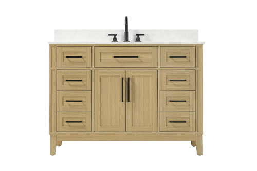 Elegant Furniture & Lighting 48 inch Single Bathroom Vanity in Honey Brown with Backsplash (VF82548MHB-BS)