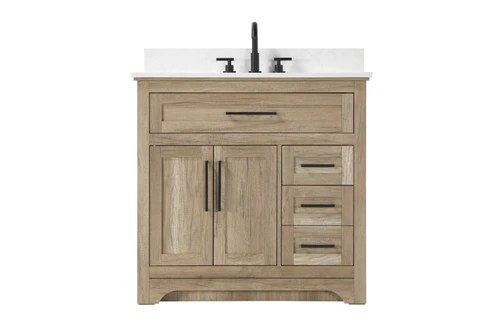 Elegant Furniture & Lighting 36 inch Single Bathroom Vanity in Natural oak with Backsplash (VF85036NT-BS)
