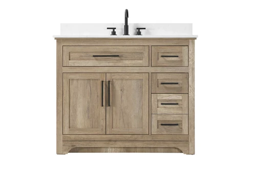 Elegant Furniture & Lighting 42 inch Single Bathroom Vanity in Natural oak with Backsplash (VF85042NT-BS)