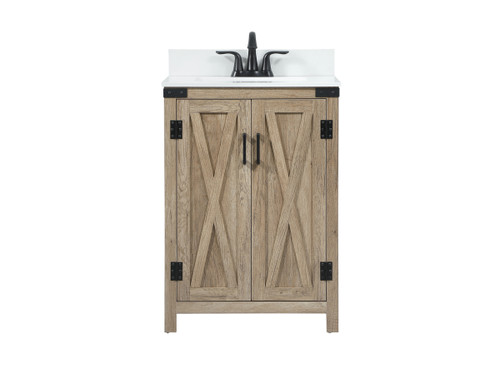 Elegant Furniture & Lighting 24 inch Single bathroom vanity in natural oak with backsplash (VF90224NT-BS)