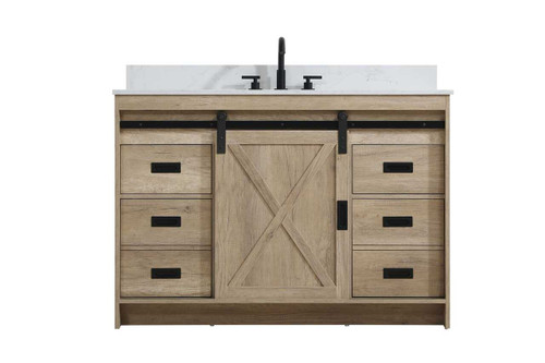 Elegant Furniture & Lighting Austin 48 inch Single Bathroom Vanity in Natural Oak with backsplash (VF90548NT-BS)