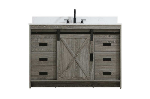 Elegant Furniture & Lighting Austin 48 inch Single Bathroom Vanity in Rustic Grey with backsplash (VF90548RG-BS)