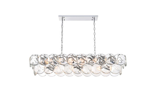 Elegant Furniture & Lighting Charlotte 48 inch Rectangle Crystal Chandelier in Chrome (1010D48C-01CR)