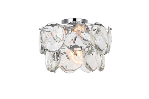 Elegant Furniture & Lighting Charlotte 16 inch Crystal Flush Mount in Chrome (1010F16C-01CR)