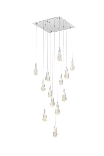 Elegant Furniture & Lighting Amora 26 inch Square Crystal Pendant in Chrome (1013S26C-02CR)