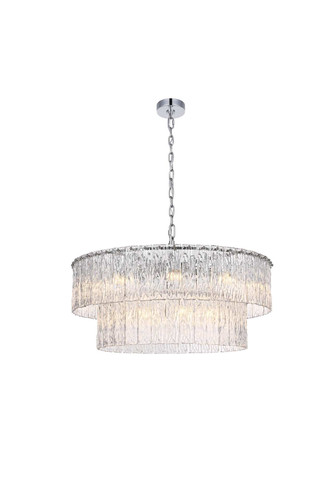Elegant Furniture & Lighting Georgina 32 inch Glass Chandelier in Chrome (1015D32L2C-03GL)