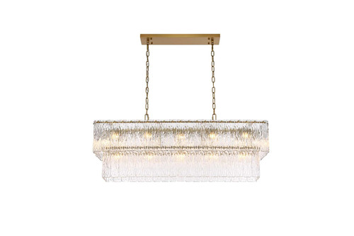 Elegant Furniture & Lighting Georgina 42 inch Glass Chandelier in Satin Gold (1015D42SG-03GL)