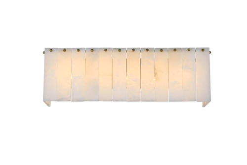 Elegant Furniture & Lighting Georgina 24.5 inch Alabaster Wall Sconce in Satin Gold (1015W24SG-33ST)