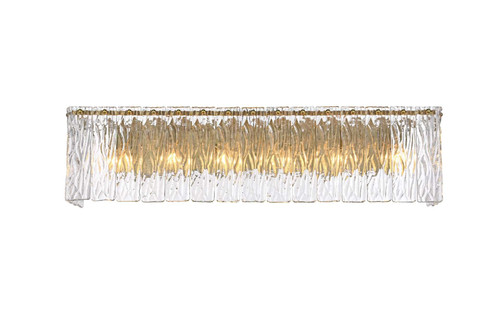 Elegant Furniture & Lighting Georgina 30.5 inch Glass Wall Sconce in Satin Gold (1015W30SG-03GL)