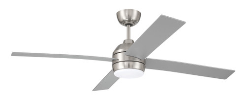 Craftmade Kelsey 52" 4-Blade Ceiling Fan in Brushed Polished Nickel w/ Brushed Nickel; Integrated Light Kit (KLS52BNK4)