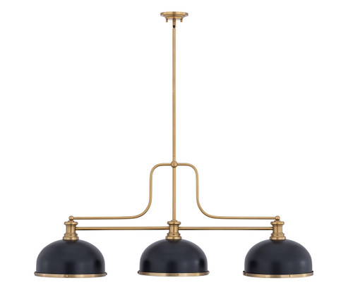 Z-Lite Melange 3 Light Billiard in Heritage Brass (725-3HBR-D12MB+HBR)