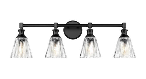 Z-Lite Auden 4 Light Vanity in Matte Black (7704-4V-MB)