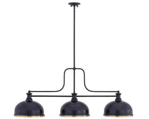 Z-Lite Melange 3 Light Billiard in Matte Black (725-3MB-D12MB+HBR)