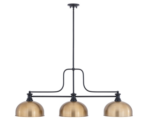 Z-Lite Melange 3 Light Billiard in Matte Black (725-3MB-D13HBR)