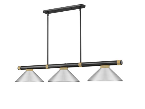Z-Lite Vanguard 3 Light Billiard in Matte Black + Rubbed Brass (3050-3MB-RB-MBN)