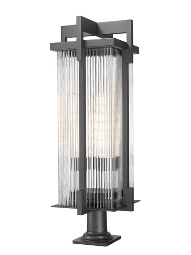 Z-Lite Fortis 3 Light Outdoor Pier Mounted Fixture in Sand Black (5031PHXLR-533PM-BK)