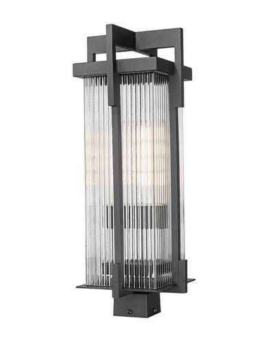 Z-Lite Fortis 2 Light Outdoor Post Mount Fixture in Sand Black (5031PHBS-BK)