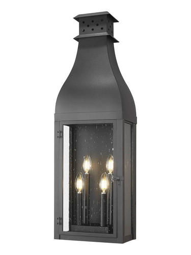Z-Lite Toulouse 4 Light Outdoor Wall Light in Sand Black (5030XL-BK)