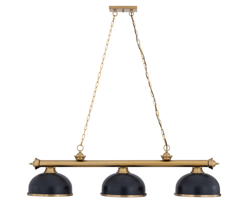 Z-Lite Cordon 3 Light Billiard in Heritage Brass (2306-3HBR-D12MB+HBR)