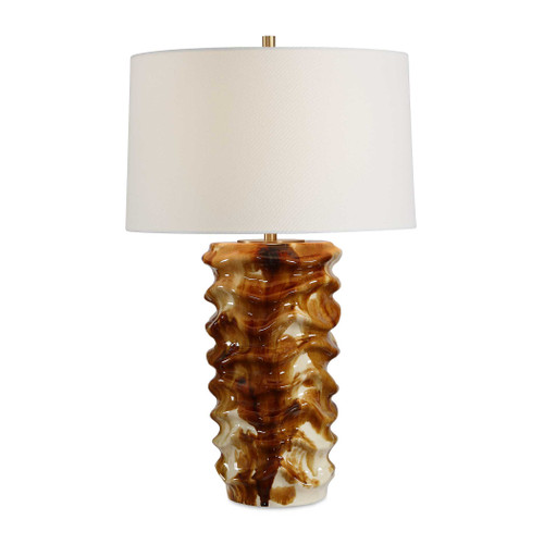 Uttermost Bassa Brown Cream Glazed Table Lamp (30795)