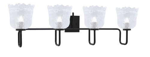 Toltec Lighting Sandia 4 Light Bath Bar, Matte Black Finish, 7" Clear Lava Glass (6224-MB-4230)