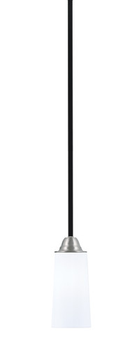 Toltec Lighting Paramount Mini Pendant, Matte Black & Brushed Nickel Finish, 5" W x 9.75" H White Opal Glass (3401-MBBN-291)
