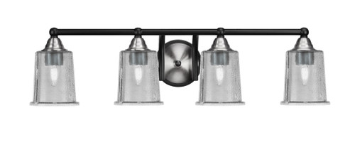 Toltec Lighting Paramount 4 Light Bath Bar, Matte Black & Brushed Nickel Finish, 5.25" Smoke Bubble Glass (3424-MBBN-5032)