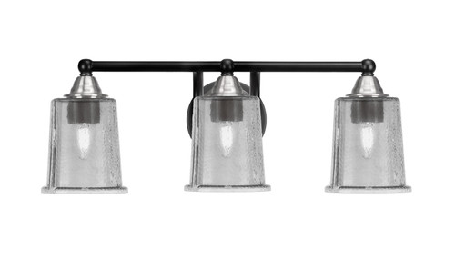 Toltec Lighting Paramount 3 Light Bath Bar, Matte Black & Brushed Nickel Finish, 5.25" Smoke Bubble Glass (3423-MBBN-5032)