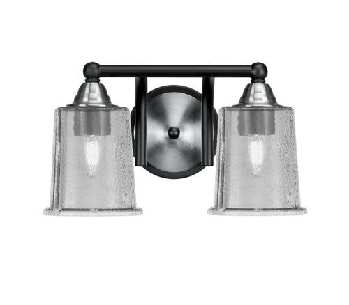 Toltec Lighting Paramount 2 Light Bath Bar, Matte Black & Brushed Nickel Finish, 5.25" Smoke Bubble Glass (3422-MBBN-5032)