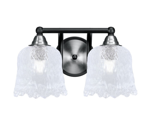 Toltec Lighting Paramount 2 Light Bath Bar, Matte Black & Brushed Nickel Finish, 7" Clear Lava Glass (3422-MBBN-4230)