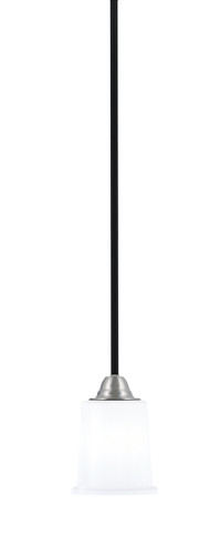 Toltec Lighting Paramount Mini Pendant, Matte Black & Brushed Nickel Finish, 5.25" White Opal Glass (3401-MBBN-5031)