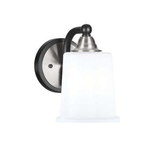 Toltec Lighting Paramount Wall Sconce, Matte Black & Brushed Nickel Finish, 5.25" White Opal Glass (3421-MBBN-5031)