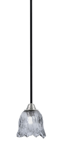Toltec Lighting Paramount Mini Pendant, Matte Black & Brushed Nickel Finish, 7" Smoke Lava Glass (3401-MBBN-4232)