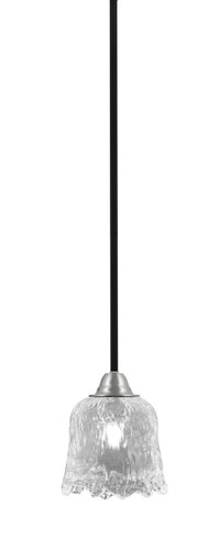 Toltec Lighting Paramount Mini Pendant, Matte Black & Brushed Nickel Finish, 7" Clear Lava Glass (3401-MBBN-4230)