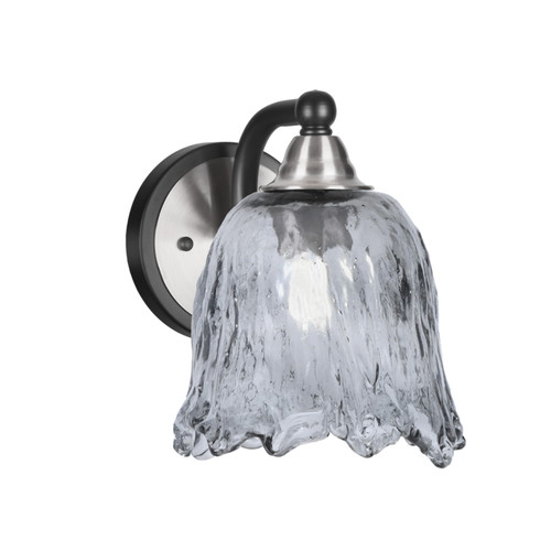 Toltec Lighting Paramount Wall Sconce, Matte Black & Brushed Nickel Finish, 7" Smoke Lava Glass (3421-MBBN-4232)